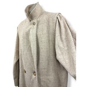 1970's beige wool long coat by STEPHANIE MATHEWS USA